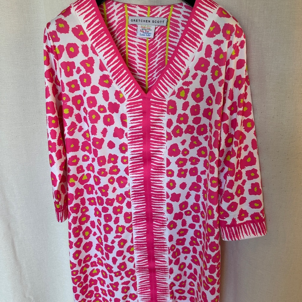 Gretchen Scott Vibrant Pink and Yellow Dress